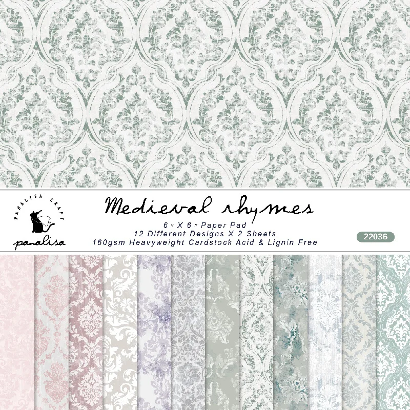 12 Sheet Baroque Pattern Material Paper Craft Paper Handmade Art Paper Background Pad Card Making Scrapbooking Material Pack