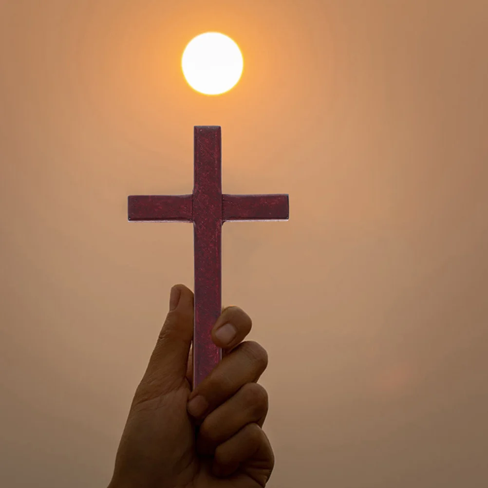 

20Pcs Catholic Wooden Cross Ornaments Religious Desktop Decor Wood Cross Craft Simple Chic Decoration Desktop Ornaments