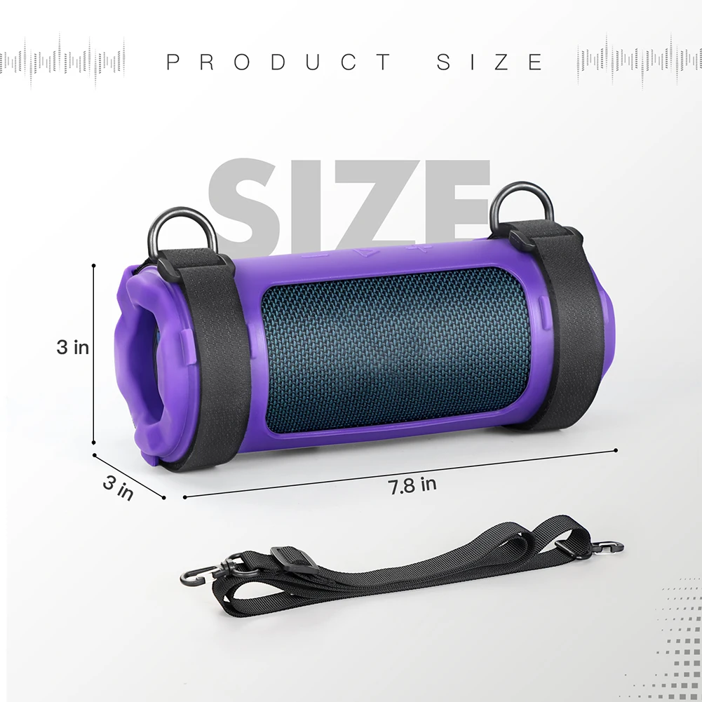 ل JBL Flip 7 BT مكبر الصوت غطاء من السيليكون مع حزام الكتف لينة واقية غطاء مكبر الصوت مقاوم للماء السفر في الهواء الطلق أداة تخييم #5