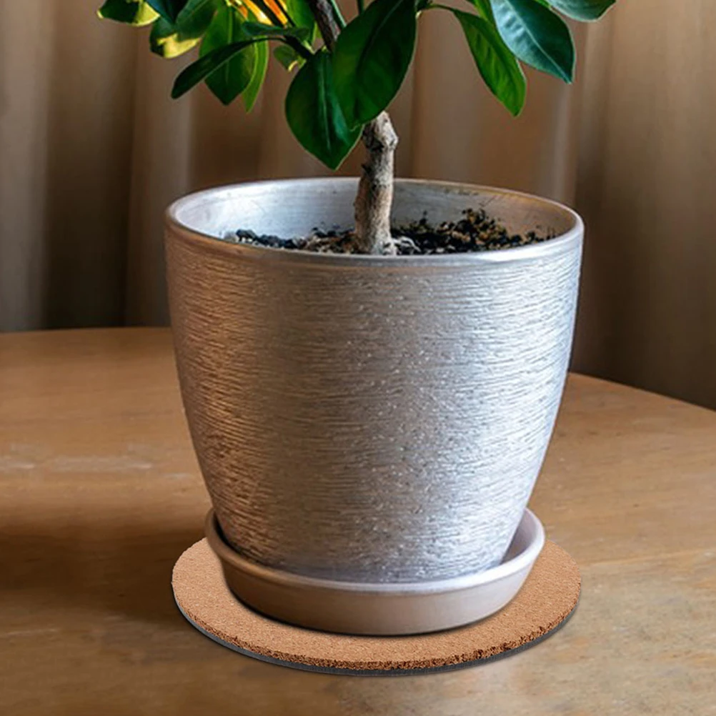 

6Pcs Cork Coasters for Flower Pots Heat Resistant Pads Non Slip Design Protect Surfaces Enhance Aesthetic Indoor Outdoor