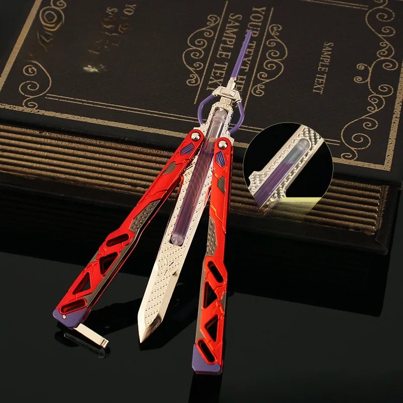 2024 Summer New Game Peripheral Heirloom Butterfly Knife Toy Alloy Ornaments Metal Props 21cm Personal Gift