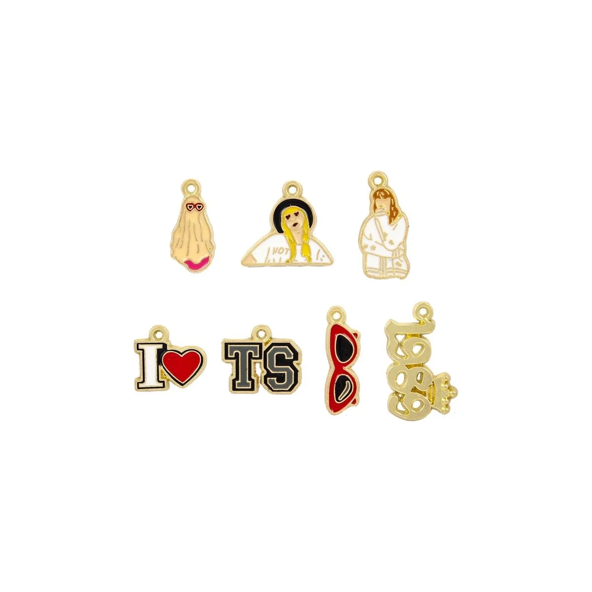 10pcs/lot Cute Cartoon Taylor Concert Enamel Charms for Lovers DIY Earrings Jewelry Make Necklace Bracelet Pendant Accessory