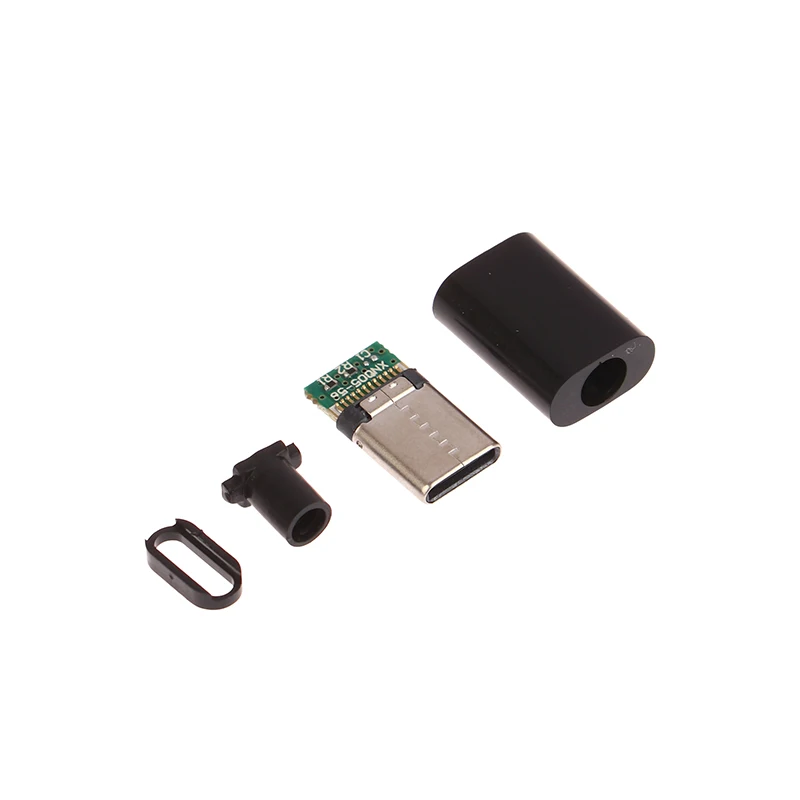 Mini USB Micro USB Tipo C Cabeça Masculina com Bainha, Conector Jack, Shell De Plástico, Tomada Da Cauda, Plug Terminal, 5 Conjuntos