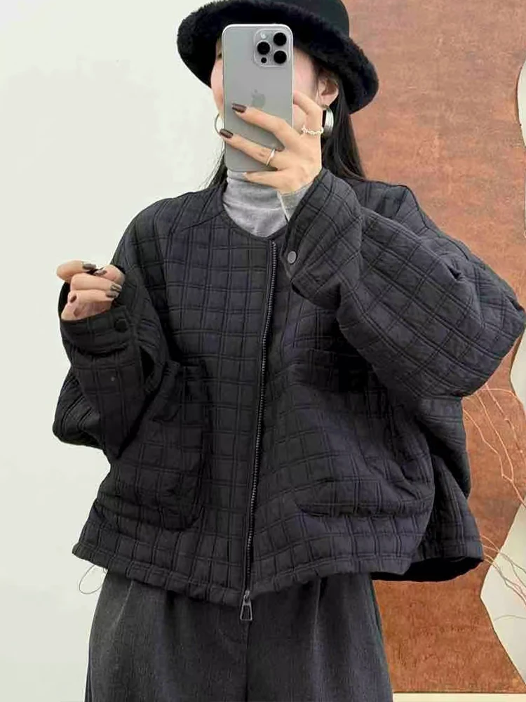 Amax LuluE 2025 Winter Coats Womens Leisure Warm Quilted Jackets Females Loose Vintage Thicken Parkas Classic O Neck Outerwear