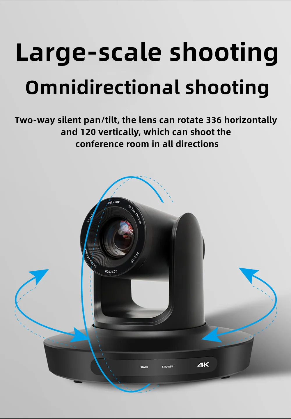 4K PTZ Camera 20X Optical Zoom AI Tracking Conference Room Camera for Church Services Worship Events vMix OBS HDMI USB RJ45 POE - Image 6