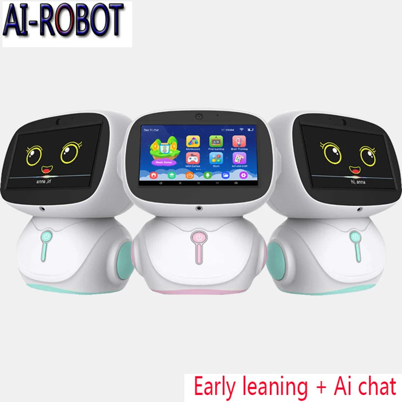 

AI Robot Early Education Machine Bilingual Interactive Conversational Toy for Kids Educational Robot English Spanish French...