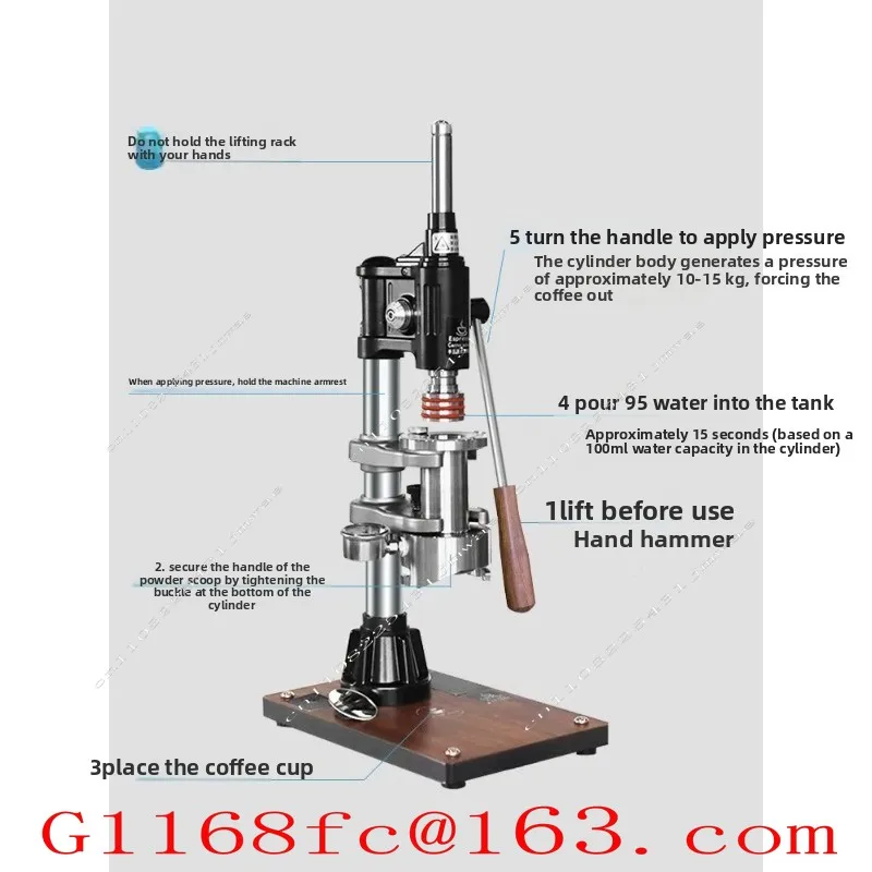 Hand Pressed Coffee Machine, Manual Italian Concentration, Outdoor Extraction, Pressure Swing Rod Type 58mm Parts