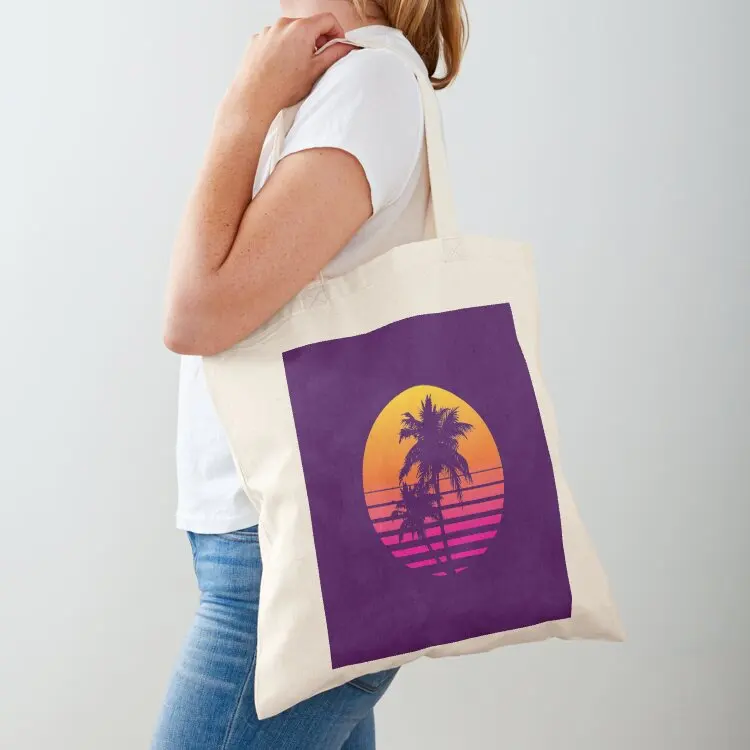 

Synthwave Sunset Tote Bag bags for women shopping cart bags shopper bag woman Customizable tote bag