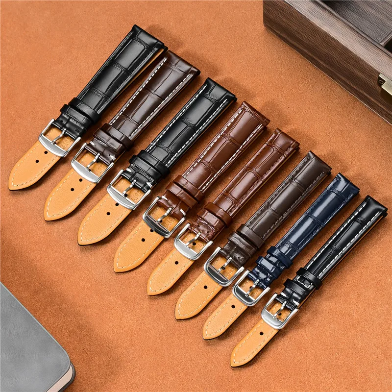 Echtes Leder Uhrenarmband 13/14/15/18/19/20/21/22mm Erste Schicht Rindsleder Männer Frauen Universal Ersetzen Band für Longines