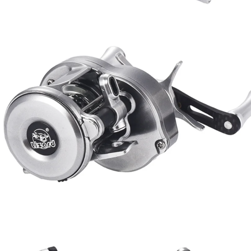 Carrete de pesca de lagarto BOKI mirco drum baitcaster con pesa 118g 7,6:1 relación de velocidad cuerpo de carbono carrete poco profundo carrete de baitcasting