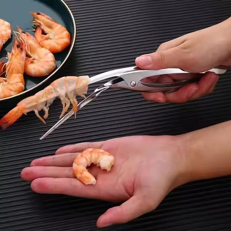 Stainless Steel Shrimp Peeler Prawn Kitchen Appliance Line Cutter Cleaning Shrimp Line Fishing Lobster Seafood Kitchen Tool