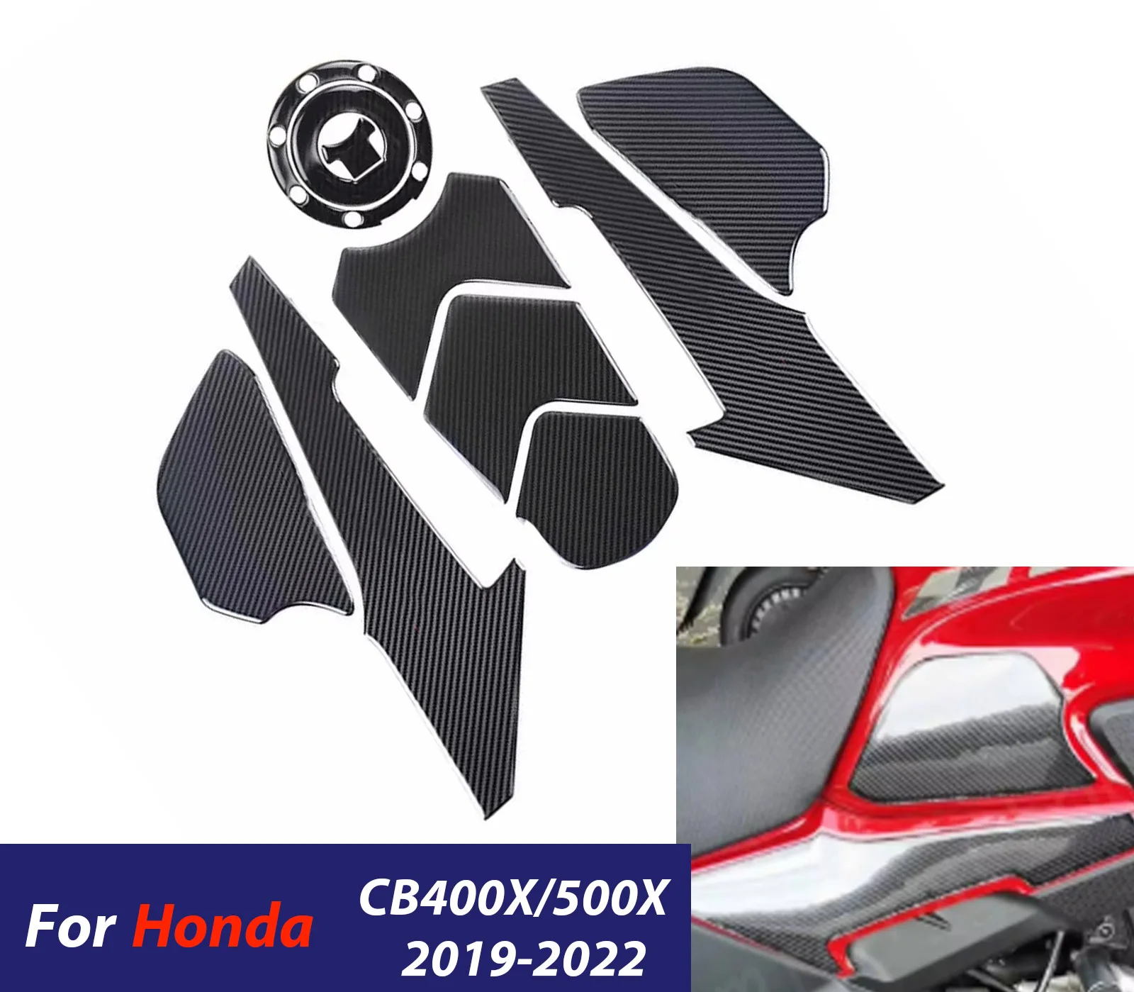 

For Honda CB400X CB 500X 2019-2022 Frosted Motorcycle Fuel Tank Pad Waterproof Sticker Gas Side Protect Decal Accessori ﻿