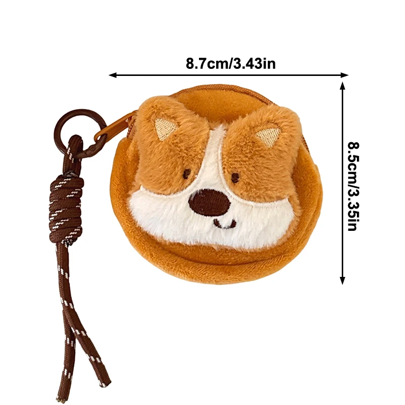 Portamonete creativo per bambola di peluche di cartone animato; Divertente borsa per auricolari con animali; Portachiavi; Adorabile custodia; Eccellente regalo di compleanno.