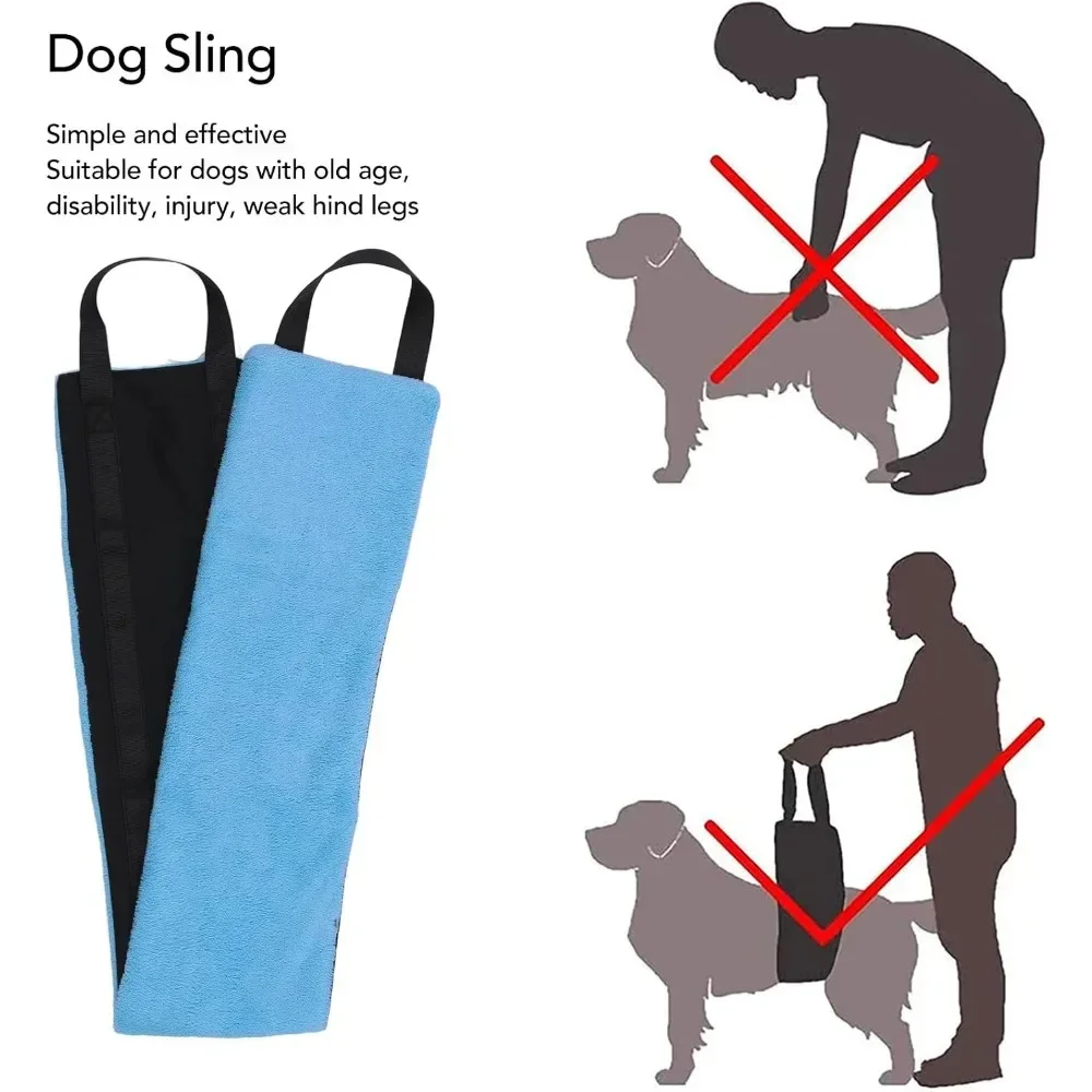 Dog Hind Leg Support Sling, Soft Belly Lifting Aid for Senior Disabled Dogs Arthritis Post Surgery Strap with Storage Bag