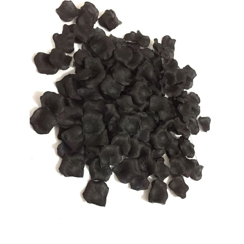 

1000pcs Silk Cloth Simulation Petals Artificial Flowers Rose Petal for Wedding Valentine's Day (Black)