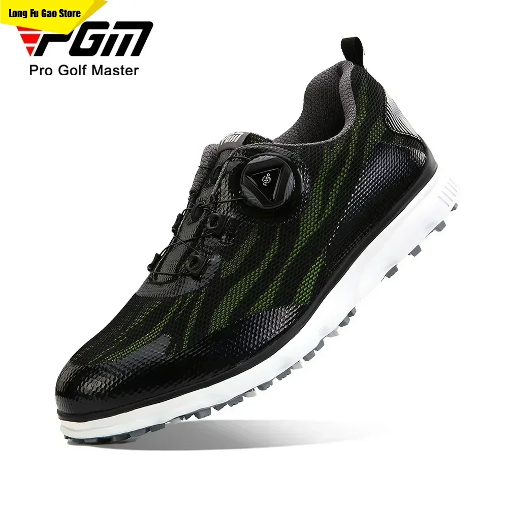 Quality PGM Men Golf Shoes Knob Shoelaces Anti-side Slip Breathable Mesh Upper Men's Sports Shoes Sneakers