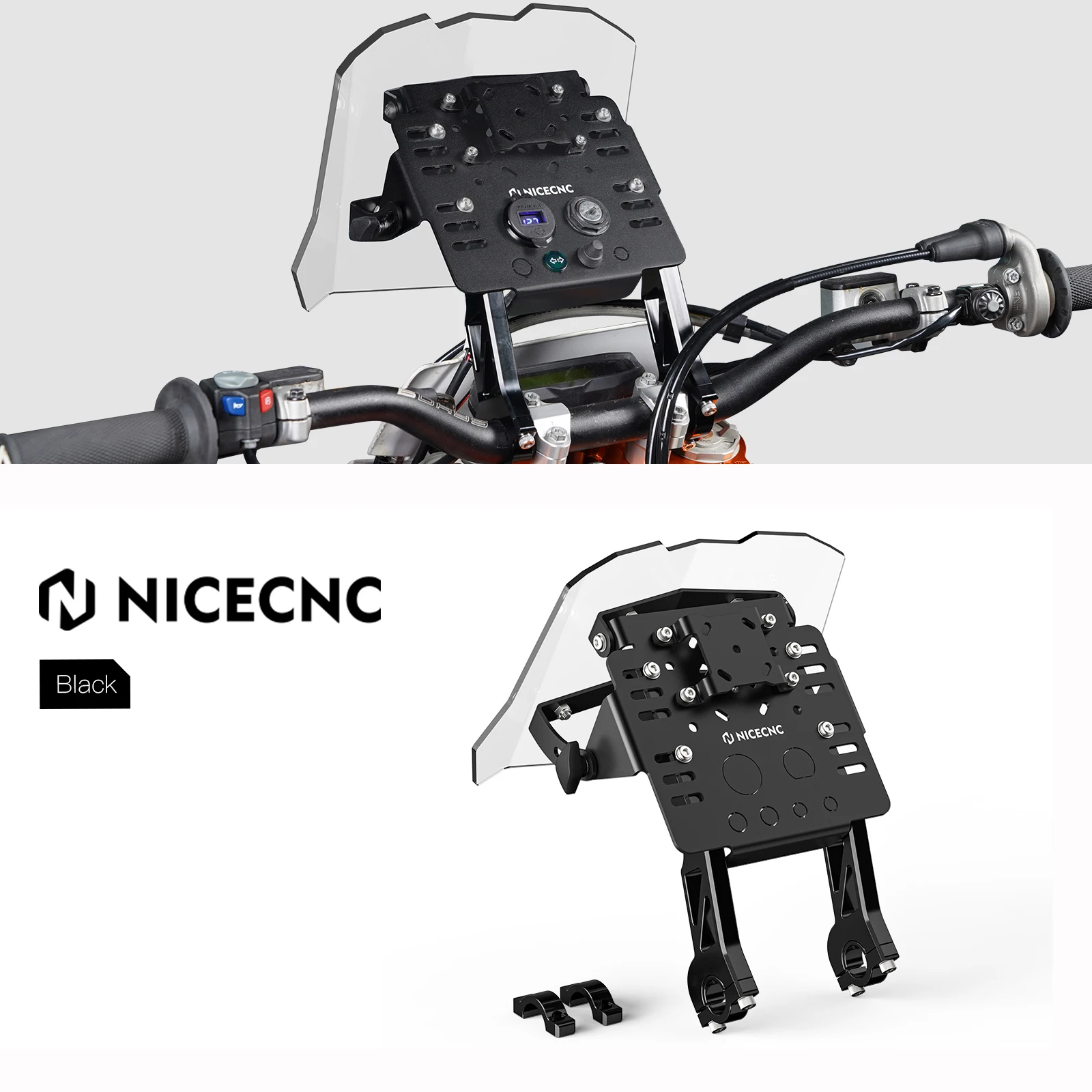 

For Husqvarna 701 Enduro 701 Supermoto 2016-2024 KTM 690 Enduro R SMC SMCR Honda XR650L 08-24 GPS Mount Bracket Mini Fairing Kit