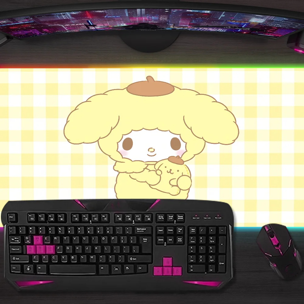 

My M-Melody Cute Cartoon Mouse Pad Gaming MousePad LED Table Pads Micro USB Backlit Rubber RGB Desk Mats Desktop XXL