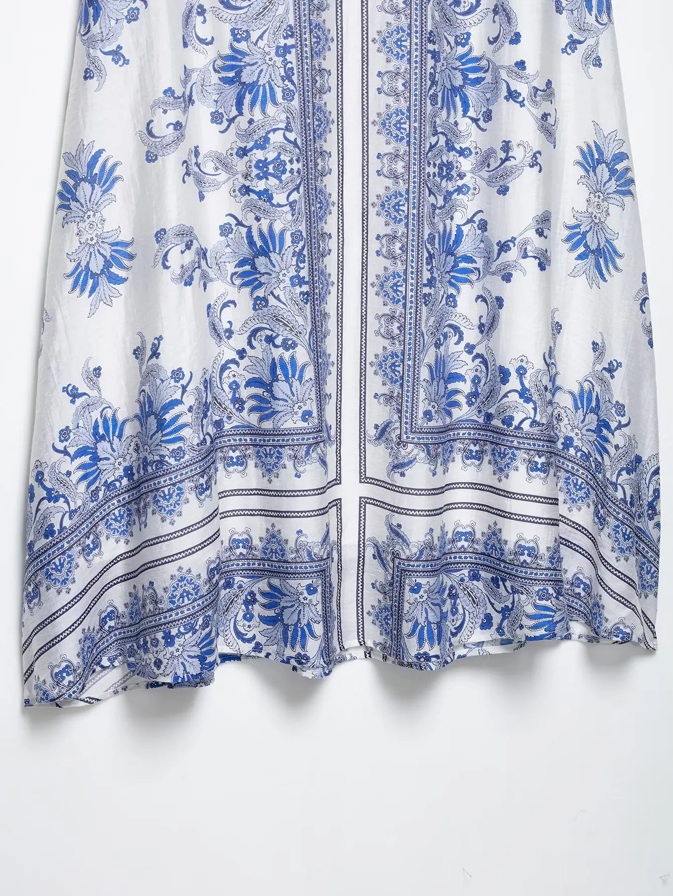 تنورة نسائية أنيقة موديل 2025 بتصميم كلاسيكي مطبوع عليها زهور بيزلي تنورة على شكل حرف A غير رسمية Faldas Mujer تنانير طويلة صيفية بسحاب جانبي QUN9197 #4