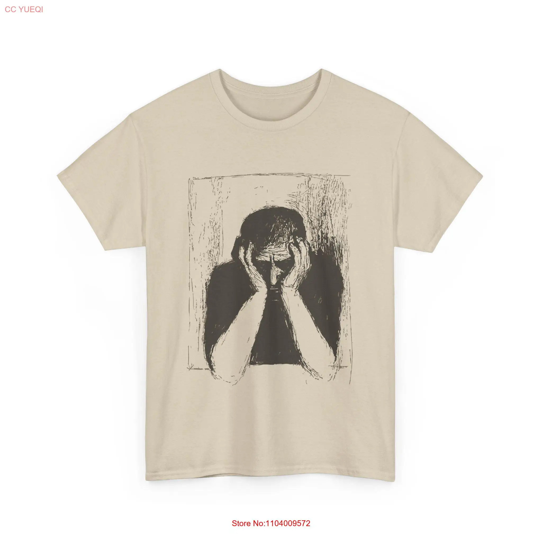 Bactherion inspired by Munch T Shirt Hold Fried Head Dark Arts Aesthetics long or short sleeves