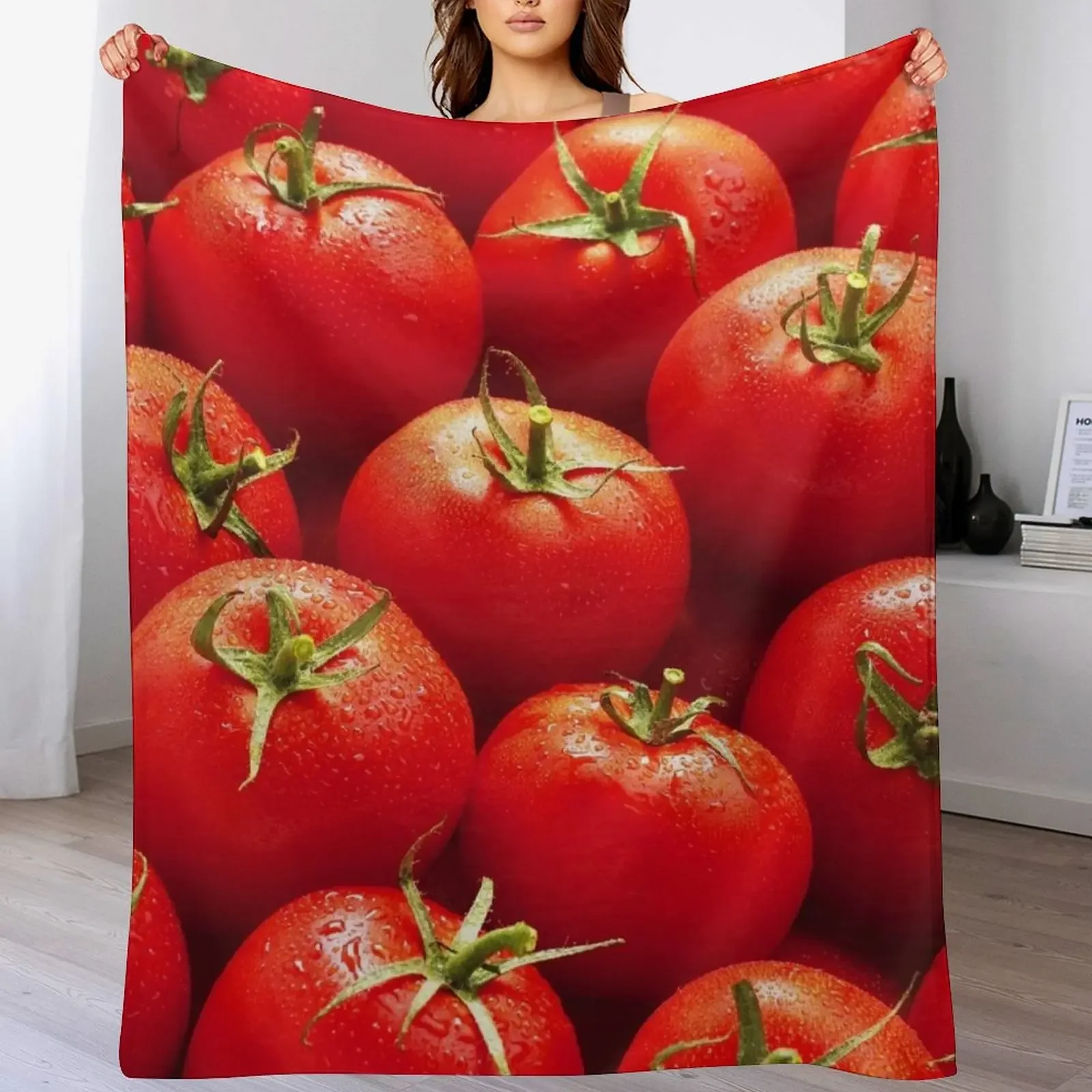 

Tomato Red Throw Blanket Decorative Throw Retros warm for winter Single Blankets
