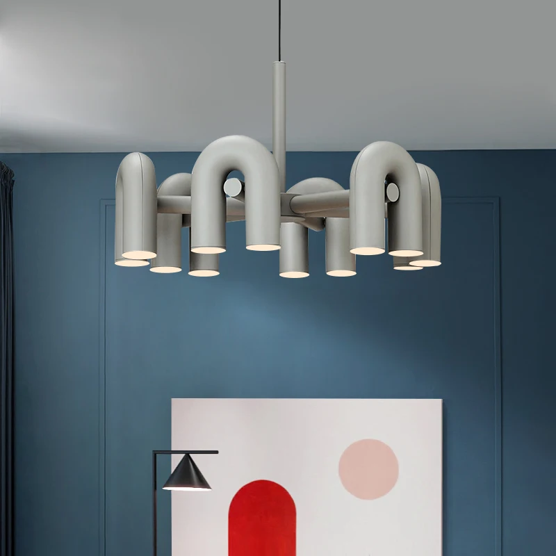 Arco-íris lustre arte deco preto laranja cinza italiano designer de metal lâmpada da sala jantar cordão ajustável menina quarto luz