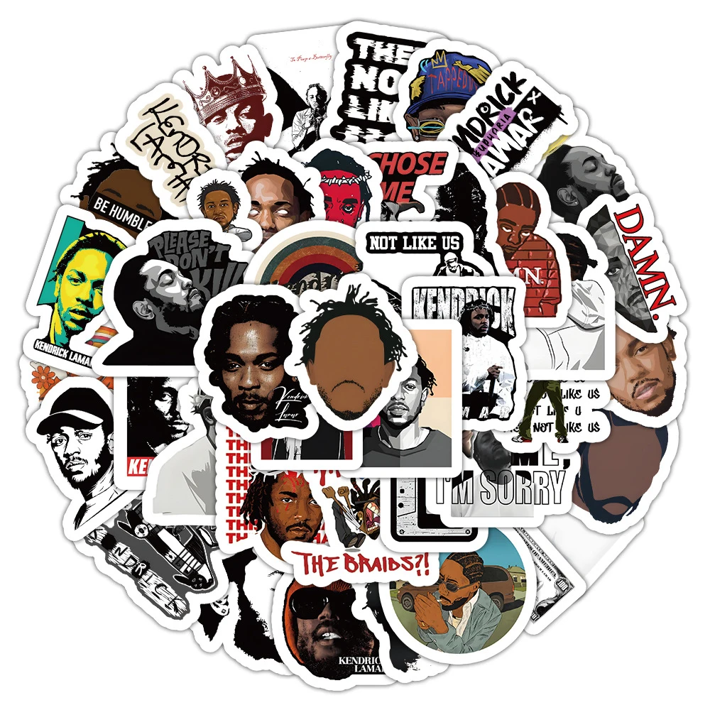 10/30/50pcs Cool Rapper Kendrick Lamar Duckworth Stickers Cartoon Graffiti Sticker Decoration Laptop Phone Case Notebook Decals