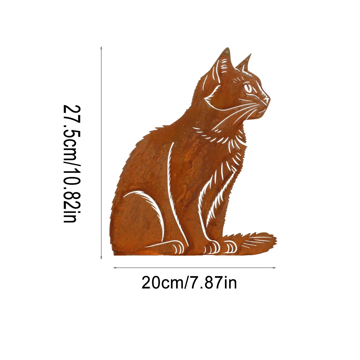1Pc Iron Art Cat Fence Post Top Decoration, Metal Cat Pattern, Garden Statue, Realistic Silhouette Cat Statue