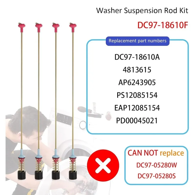 BBNV-DC97-18610F Washer Suspension Rods Kit For Samsung