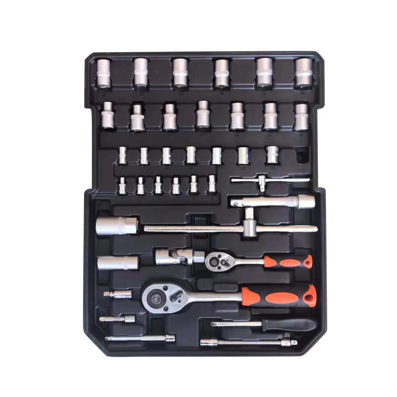 OEM Hand Tool Combination Set Chrome Vanadium Steel Ratchet Wrench Socket Set with Hard Case for Car Repair view 4