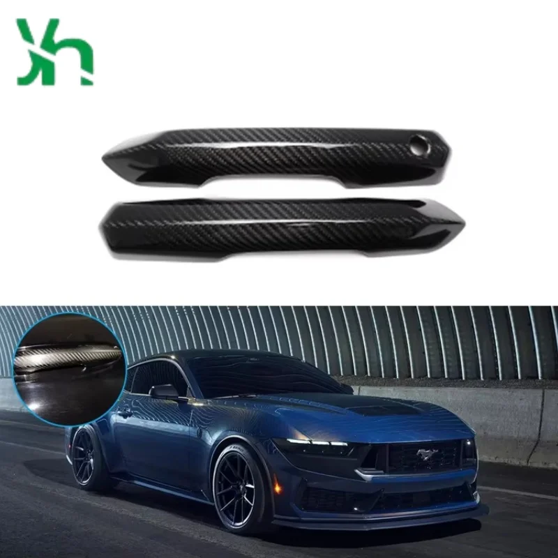 Для Ford Mustang внешняя дверная ручка из углеродного волокна, роскошный бизнес-стиль, автомобильный бампер