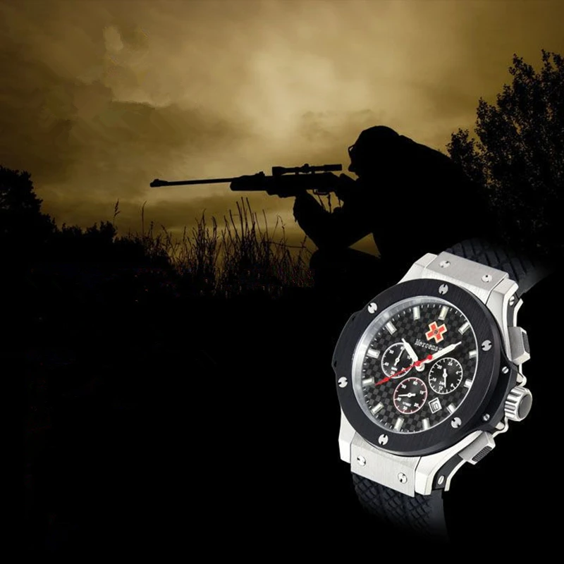 DUGARY Fashion quartz watch Chronograph sapphire Pilot tactic Wristwatches Luminous waterproof Refined steel Relogio Masculino