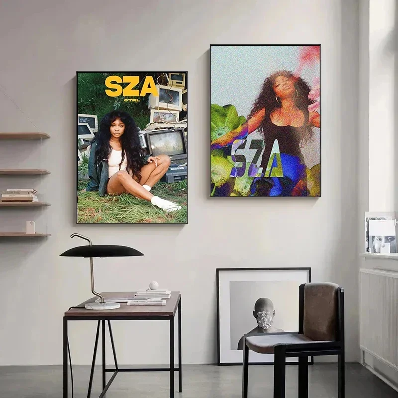 SZA البوب المغني ستار صورة ألبوم الموسيقى SOS غطاء المشارك والمطبوعات قماش الطباعة جدار صورة فنية لغرفة المعيشة ديكور هدية