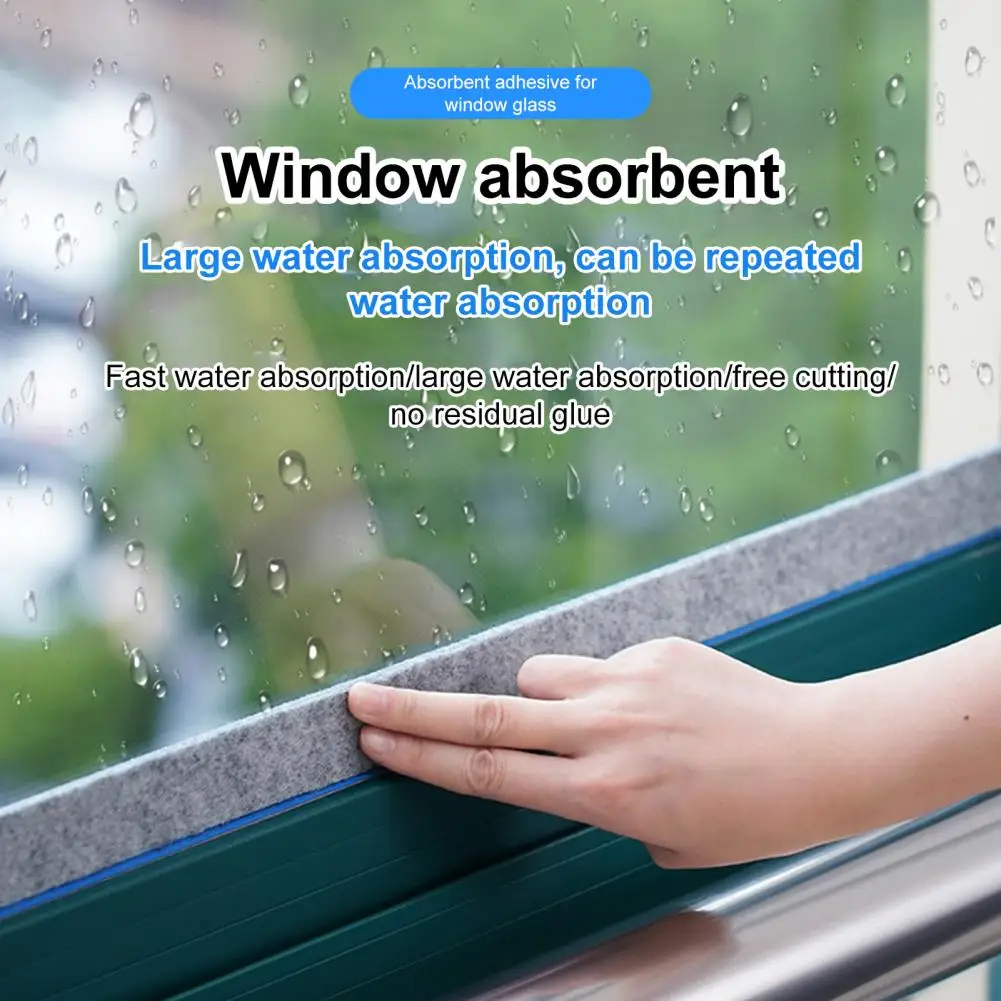 

4M/Roll Window Glass Absorbent Sticker Felt Window Condensation Strip Self-Adhesive Glass Water Barrier Anti-Condensation Tape