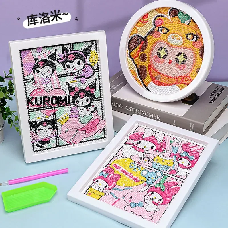 

My Melody Cinnamoroll Kawaii Sanrio Anime Painting Diy Diamond Cute PomPomPurin Handmade Materials Birthday Gifts for Kids