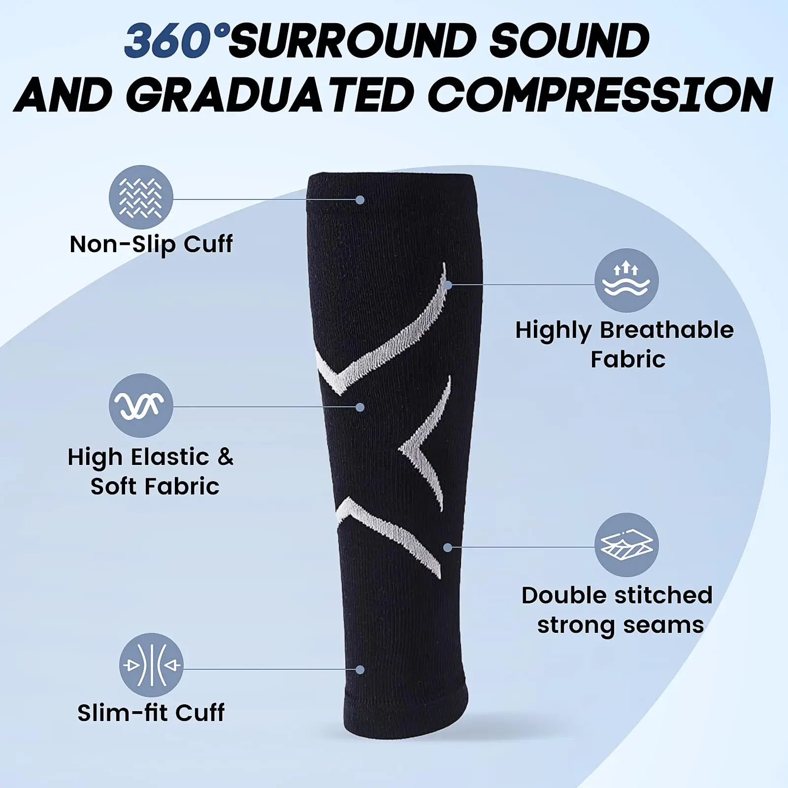 1Pair Calf Compression Sleeves Running Cycling Leg Compression Sleeve Men Women Elastic Marathon Jumping Gym Fitness Calf Brace