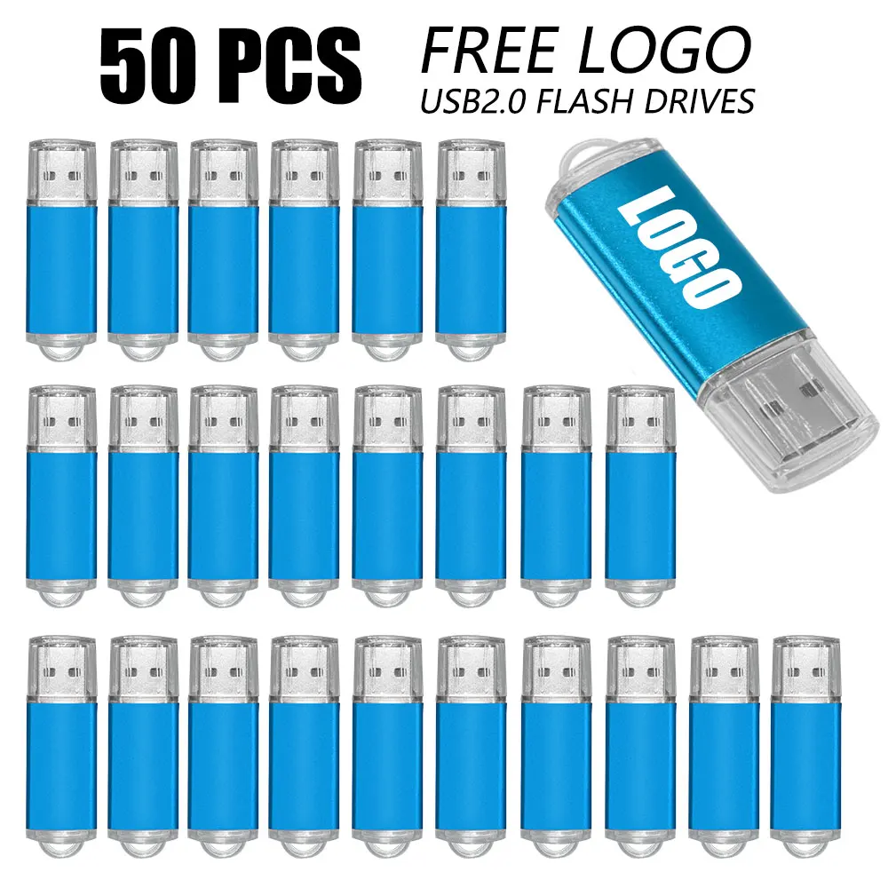 50pcs/lot High Speed Pen Drive 64GB Pendrive 128GB USB Flash Drive 32GB Flash USB 2.0 Stick 16GB 8GB Cle Usb Memory Free Logo