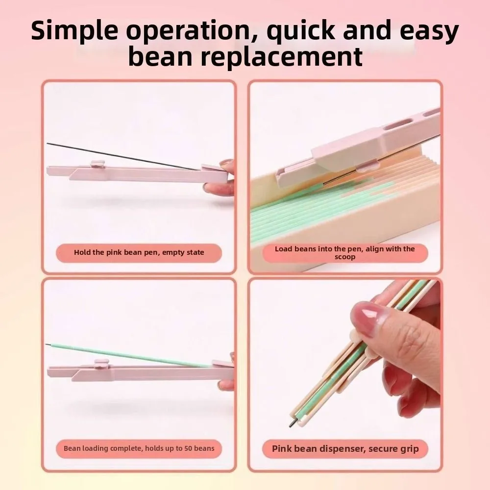 Einfach zu bedienender, tragbarer, verstaubarer Perlenstift, effizienter 2,6-mm-Perlenstift mit automatischer Sicherung, stauelfreier, ergonomischer Perlenstift mit Druckmechanismus, Kinderspielzeug