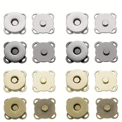 10 Sets Magnetic Snap Button Metal Plum Blossom Sew on Button Clasps Fasteners for Purses Handbag Clothes DIY Accessories