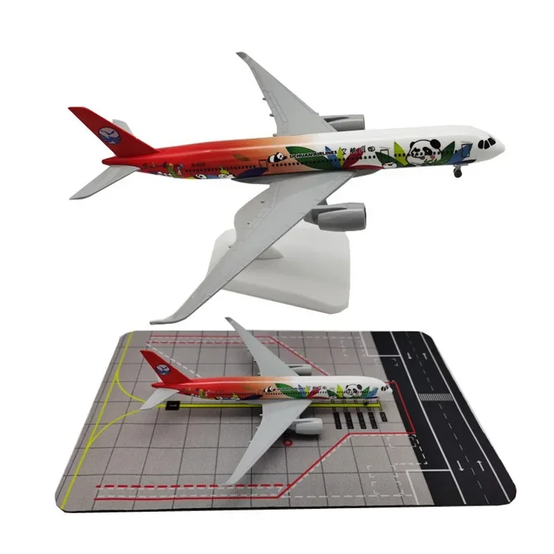 Souvenir Corporate Gifts Alloy Material Scale 1:200 20cm Airbus A350 Panada Sichuan Airline Passenger Airplane Models Home Decor