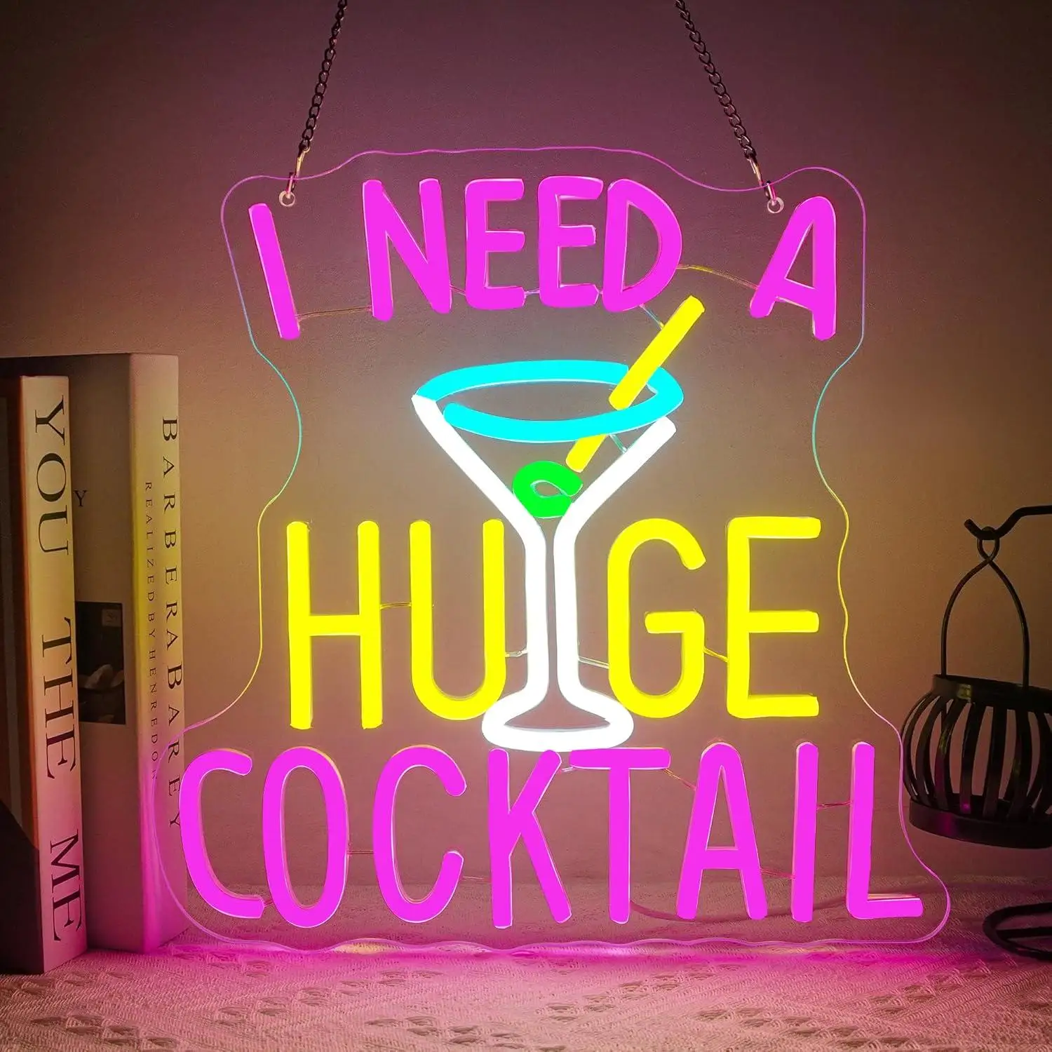 

I Need A Huge Cocktail Neon Sign Led Neon Lights for Beer Bar Restaurant Man Cave Hotel Bedroom Cafe Bistro Club Party Decor