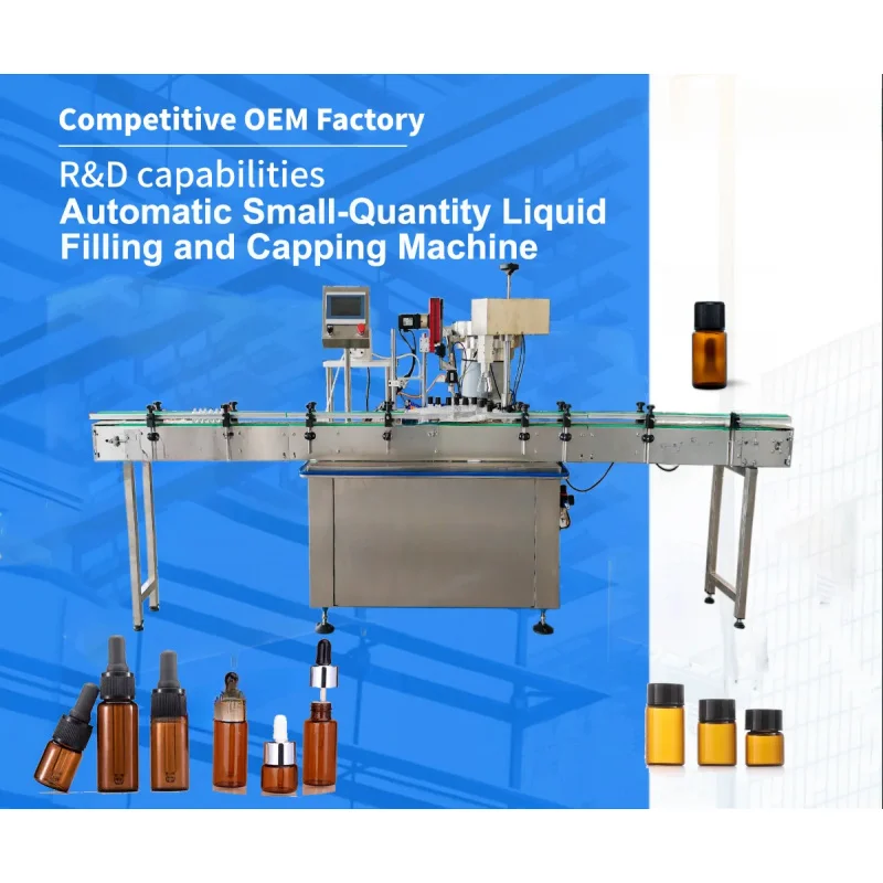 Automatic Small Glass Vial ml ml Peume sential Oil hine Fragrance Cologne Filling Capping Line