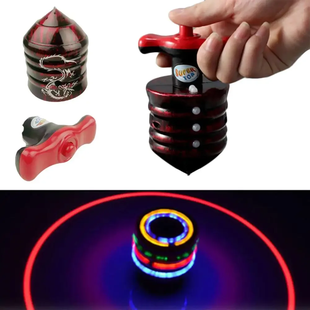 Spinning Top Colorful Flash LED Light Laser Music Gyroscope Children's Wood Luminous Hand Spiner Classic Toys Kid Christmas Gift