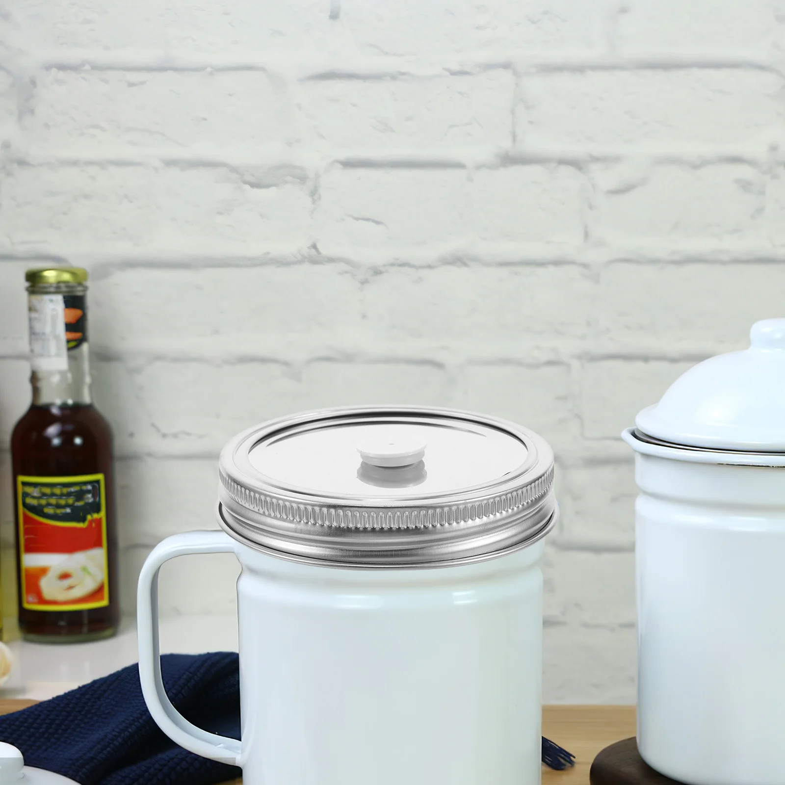 

2Pcs Vacuum Sealer Kit for Jars Stainless Steel Lids with Valve Ideal for Canning Dry Storage Reusable Airtight Jar Lid Seal