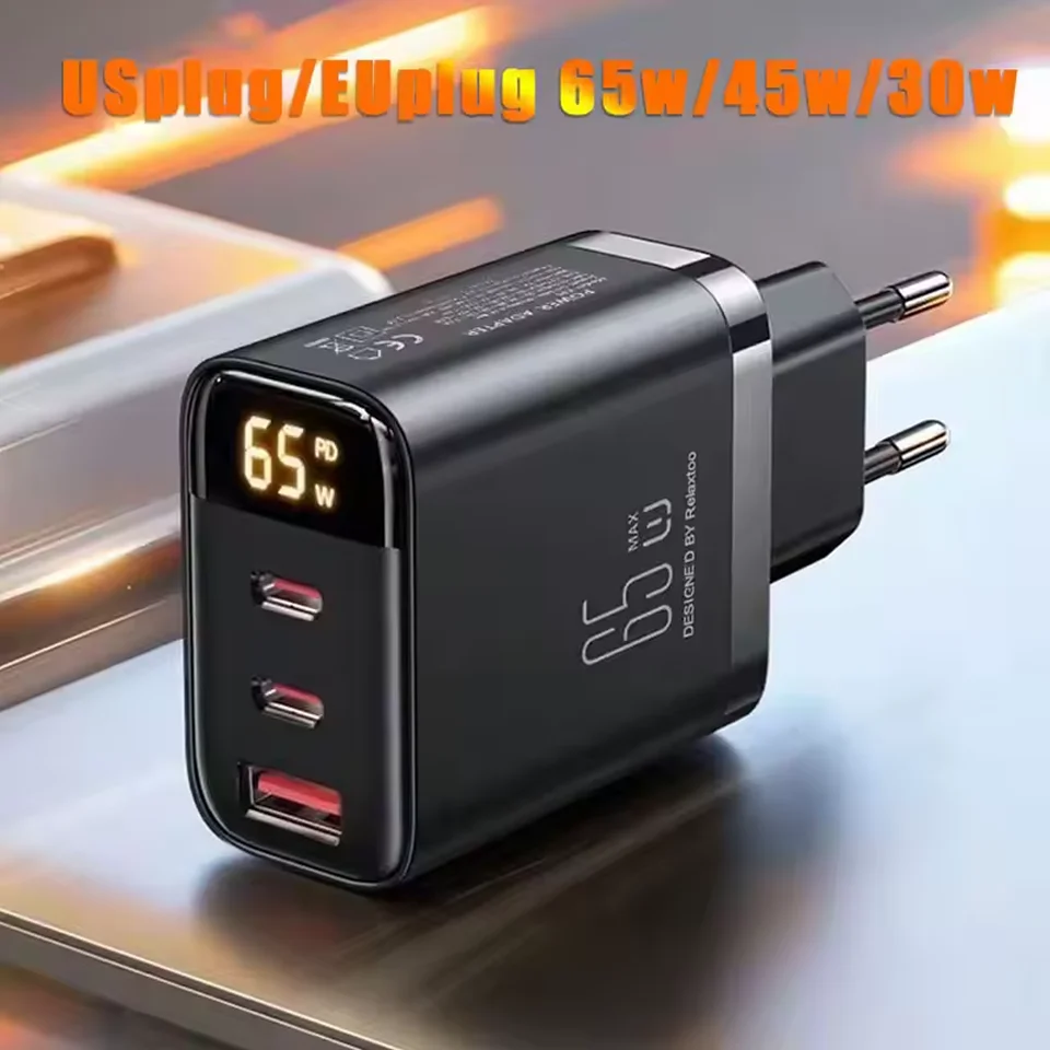 65w GaN Charger PPS PD USB Type C Fast Charging QC4.0 Quick 