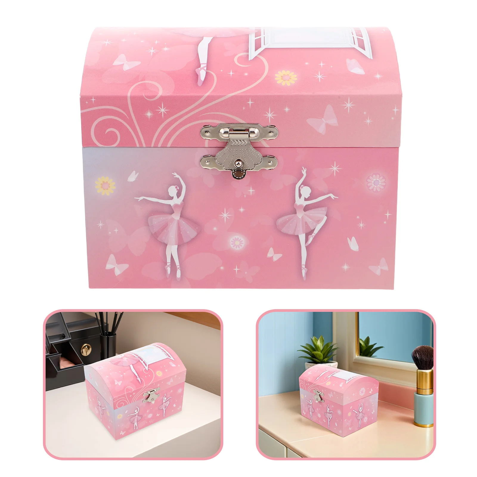 

Ballerina Music Box Mirror Rotating Ballet Ornament Necklace Storage Musical Jewelry Box Birthday Christmas Present