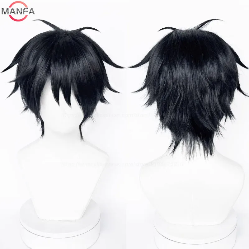 Monkey D. Luffy Cosplay Wig High Quality Anime Short Black Heat Resistant Synthetic Hair Party Hallowen Wigs + Wig Cap