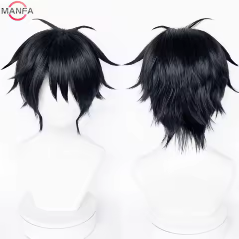 Monkey D. Luffy Cosplay Wig High Quality Anime Short Black Heat Resistant Synthetic Hair Party Hallowen Wigs + Wig Cap