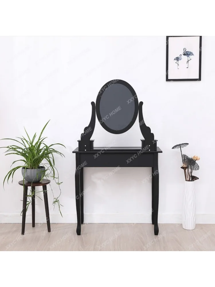 Simple Solid Wood Dressing Table Dressing Mirror Simple Small Apartment Mini Dresser Dressing Table