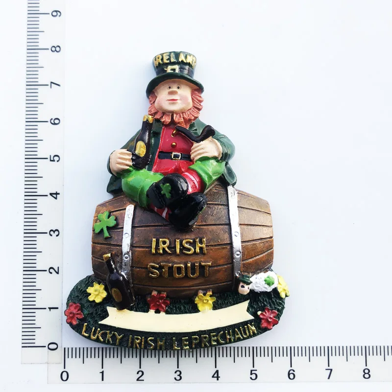 

Irish Elf Fridge Magnet Cultural Flavor Message Post Travel Souvenir Resin Craft Decoration